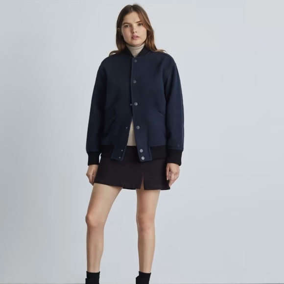 NWT everlane the rewool varsity bomber jacket button wool puffer - Picture 16 of 16